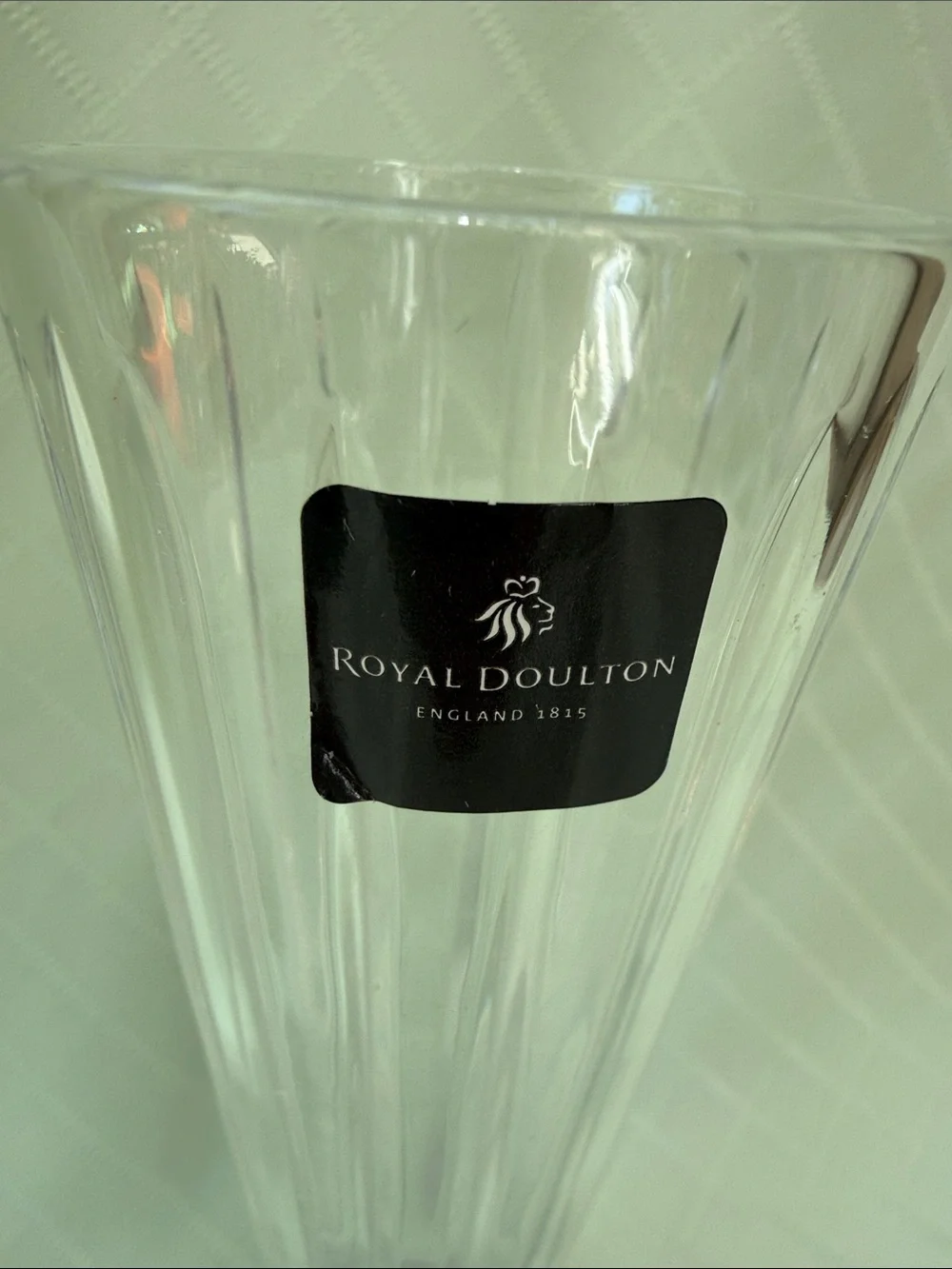 Vintage Royal Doulton Clear Crystal Fluted Bud Vase